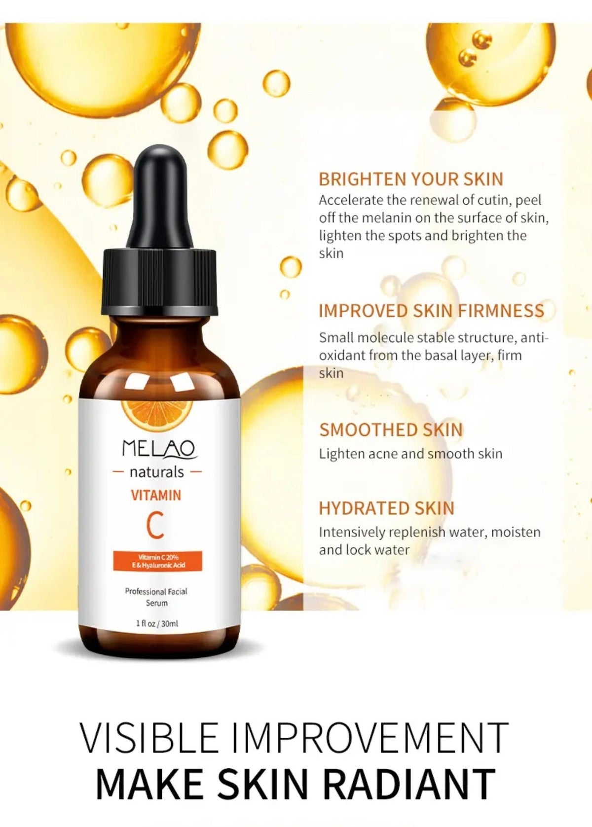 Vitamin C & Hyaluronic Face Serum (30ml)