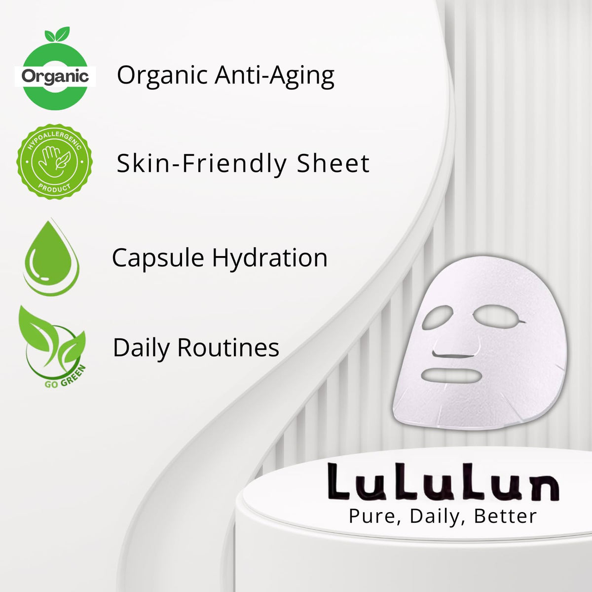 Lululun Face Masks, Hydration & Rice (14 sheets)