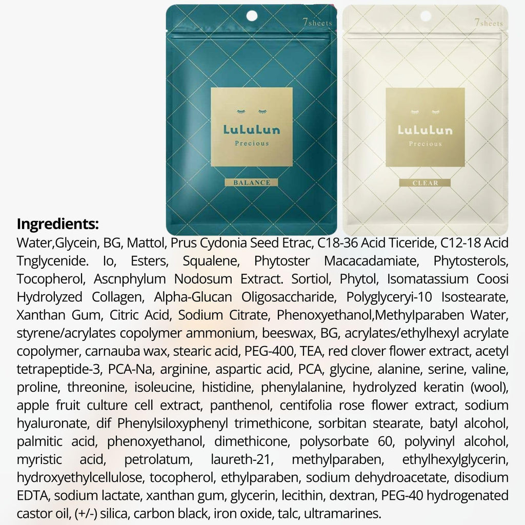 Lululun Precious Face Masks, Rose & Collagen (14 sheets)