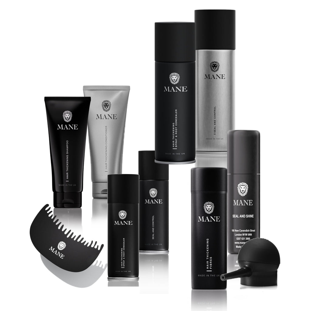 MANE Hair Thickening Fibre Spray, Jet Black (200ml)